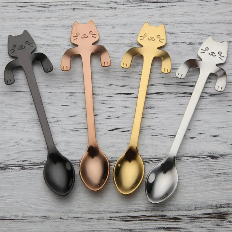 Stainless  Steel Cat Teaspoons