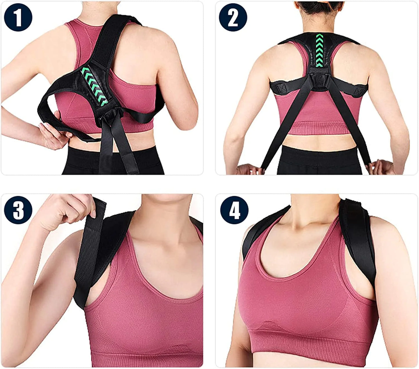 Shoulder Support Adjustable Back Pain Support Posture Corrector Brace Belt Strap