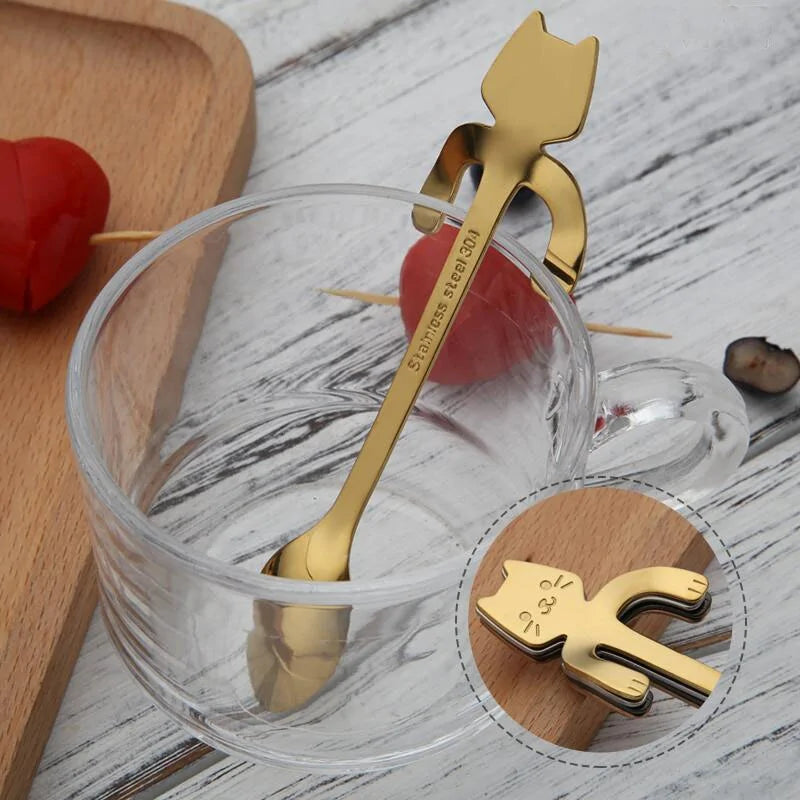 Stainless  Steel Cat Teaspoons